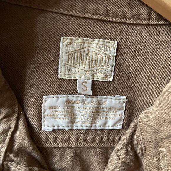 $165 Runabout Goods Guide Shirt Cotton Twill L/S Work Shirt Walnut Brown Size S - Picture 5 of 8